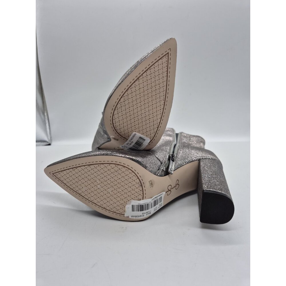 Jessica Simpson Women's Boots Ankle Size 7.5 Silver/ Gray Pewter Zip Heeled (506 - Picture 11 of 12